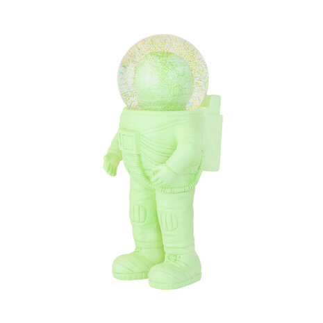 Donkey - Beeldje Astronaut met Sneeuwbol Groen 9x18cm