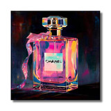 Melting Pot - Schilderij Parfum Fles met Lint Neon Canvas 60x60cm