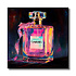 Schilderij Parfum Fles met Lint Neon Canvas 60x60cm Schilderij Parfum Fles met Lint Neon Canvas 60x60cm