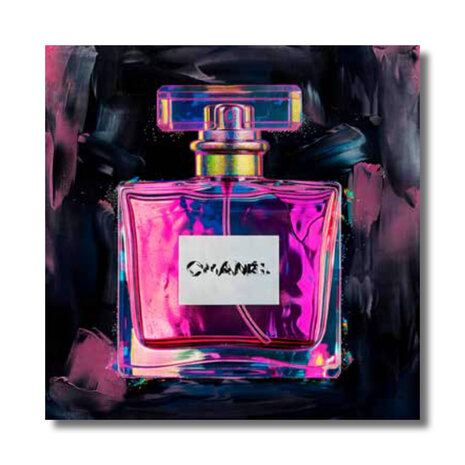 Melting Pot - Schilderij Parfum Fles Neon Canvas 60x60cm Melting Pot - Schilderij Parfum Fles Neon Canvas 60x60cm