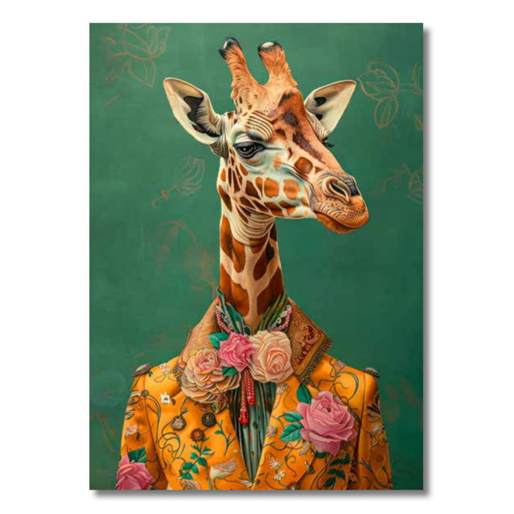 Melting Pot - Schilderij Bonte Giraf Bloemen Canvas 50x70cm Melting Pot - Schilderij Bonte Giraf Bloemen Canvas 50x70cm