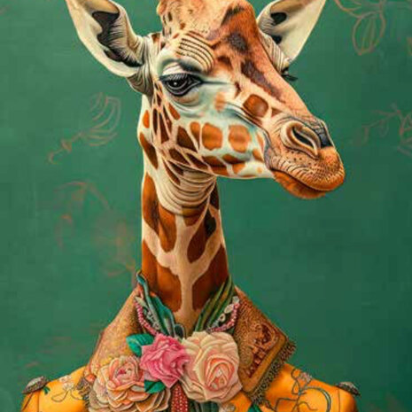 Melting Pot - Schilderij Bonte Giraf Bloemen Canvas 50x70cm Melting Pot - Schilderij Bonte Giraf Bloemen Canvas 50x70cm