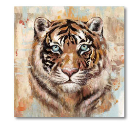 Melting Pot - Schilderij Tijger Canvas 100x100cm Melting Pot - Schilderij Tijger Canvas 100x100cm