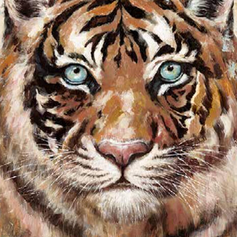 Melting Pot - Schilderij Tijger Canvas 100x100cm Melting Pot - Schilderij Tijger Canvas 100x100cm