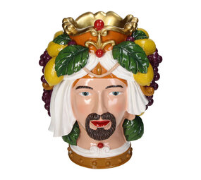 Melting Pot - Vaas Man met Fruit Multicolor Kunststof 23x31cm