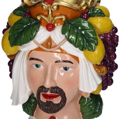 Melting Pot - Vaas Man met Fruit Multicolor Kunststof 23x31cm