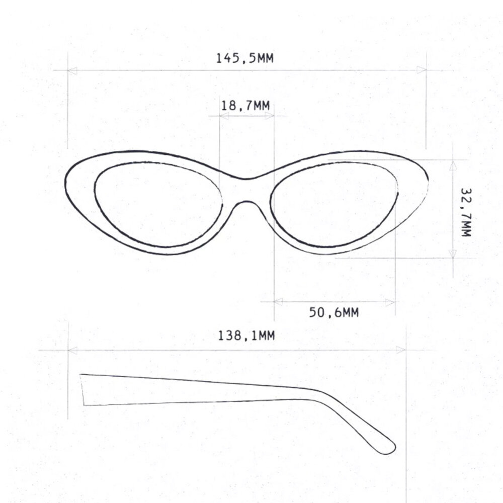 Okkia - Zonnebril LINA Small Cat Eye Havana Blue OK029-HB Okkia - Zonnebril LINA Small Cat Eye Havana Blue OK029-HB