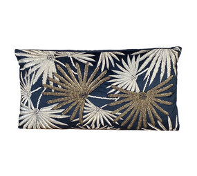 Colmore - Sierkussen Palm Zwart Wit Brons Katoen 60x35cm Colmore - Sierkussen Palm Zwart Wit Brons Katoen 60x35cm