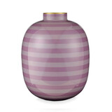 Pip Studio - Vaas Bol Lila Strepen Metaal 25x32cm