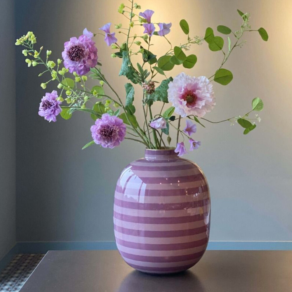 Pip Studio - Vaas Bol Lila Strepen Metaal 25x32cm
