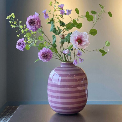 Pip Studio - Vaas Bol Lila Strepen Metaal 25x32cm