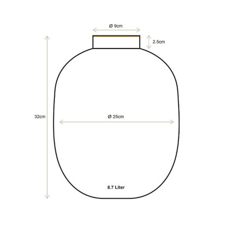 Pip Studio - Vaas Bol Lila Strepen Metaal 25x32cm