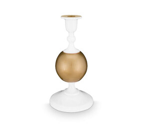 Pip Studio - Kandelaar Bol Wit Goud Metaal 11x24cm