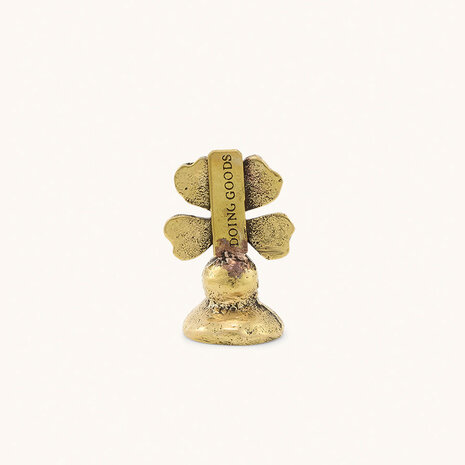 Doing Goods - Kaart & Foto Houder Lucky Clover Groen Gerecycled Messing 4x2,5x2cm