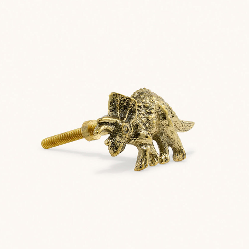 Doing Goods - Ladeknop Dino Triceratop Messing 6x4x7cm Doing Goods - Ladeknop Dino Triceratop Messing 6x4x7cm