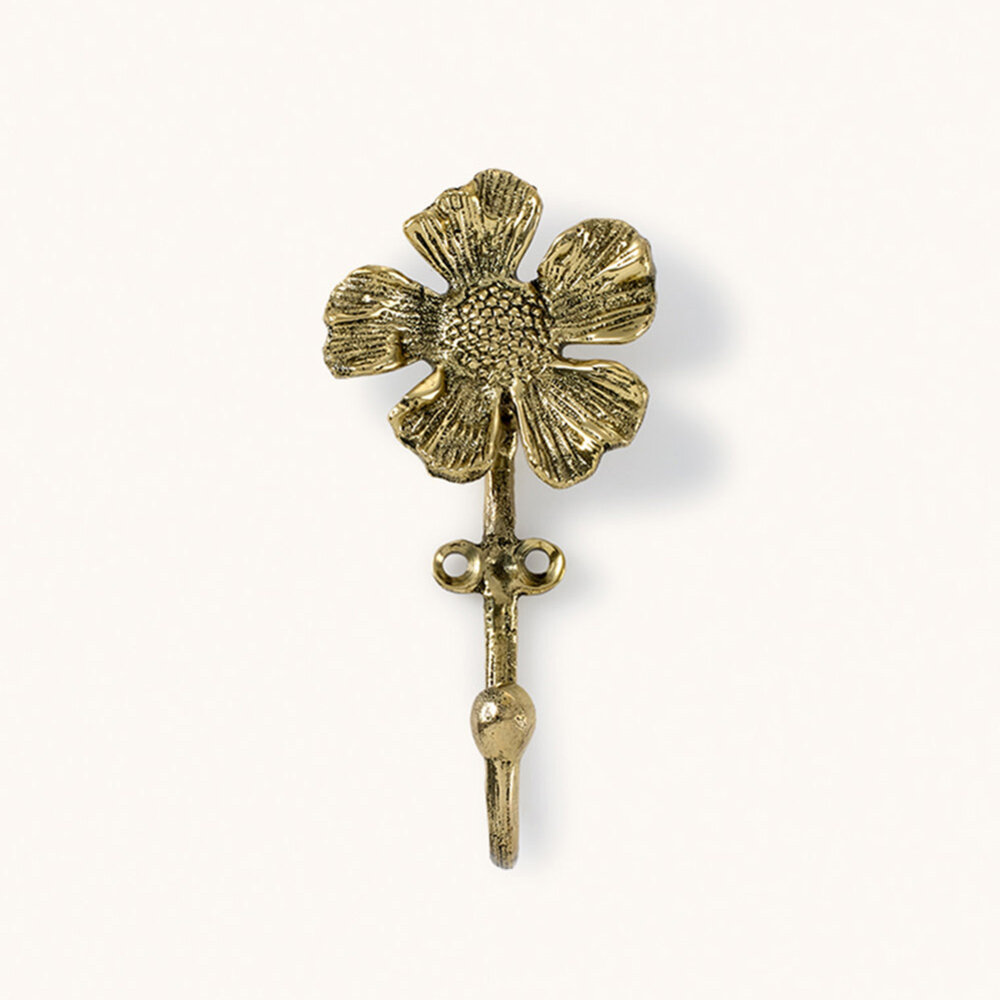 Doing Goods - Wandhaak Cherry Blossom Messing 5x12cm