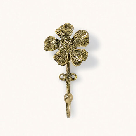 Doing Goods - Wandhaak Cherry Blossom Messing 5x12cm