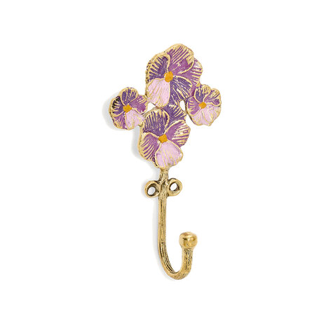 Doing Goods - Wandhaak Valery Violet Messing 6x11x4cm Doing Goods - Wandhaak Valery Violet Messing 6x11x4cm