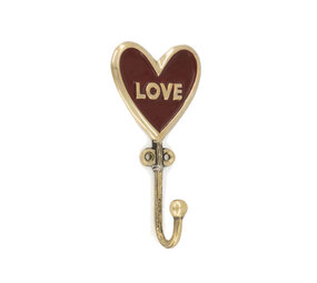 Doing Goods - Wandhaak Pyar Hart Love Messing 6x12cm Doing Goods - Wandhaak Pyar Hart Love Messing 6x12cm