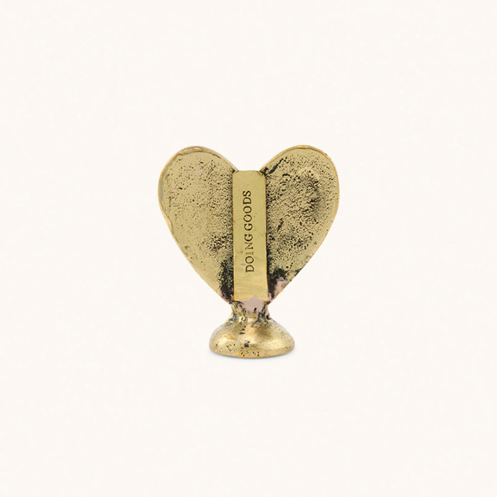 Doing Goods - Kaart & Foto Houder Pyar Hart Rood Gerecycled Messing 5x4x2cm