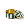 Doing Goods - Sieraaddoosje Lola Wit-Groen Strepen Messing 7x5cm Doing Goods - Sieraaddoosje Lola Wit-Groen Strepen Messing 7x5cm