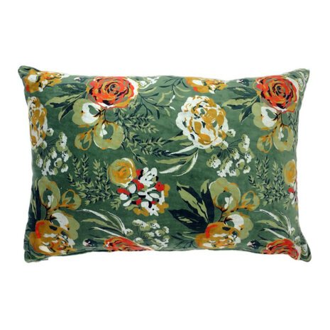 Imbarro - Sierkussen Evelyn Groen Multicolor Velours 60x40cm Imbarro - Sierkussen Evelyn Groen Multicolor Velours 60x40cm