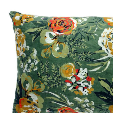 Imbarro - Sierkussen Evelyn Groen Multicolor Velours 60x40cm Imbarro - Sierkussen Evelyn Groen Multicolor Velours 60x40cm