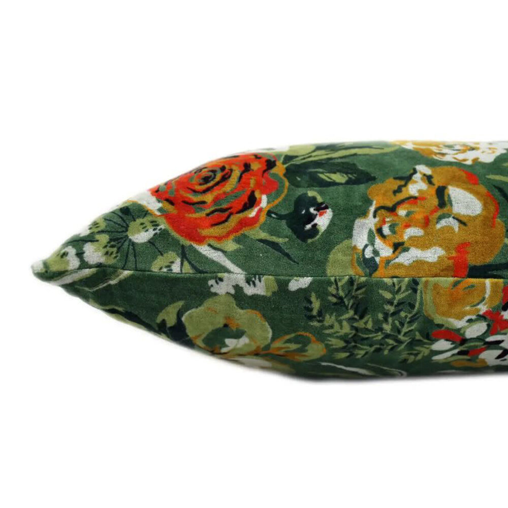 Imbarro - Sierkussen Evelyn Groen Multicolor Velours 60x40cm Imbarro - Sierkussen Evelyn Groen Multicolor Velours 60x40cm