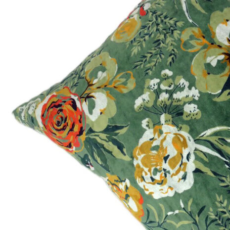 Imbarro - Sierkussen Evelyn Groen Multicolor Velours 60x40cm Imbarro - Sierkussen Evelyn Groen Multicolor Velours 60x40cm