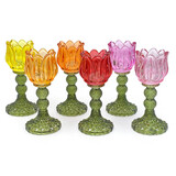 Melting Pot - Waxinehouder Tulp Groen Mix Glas 8x18cm in 6 kleuren Melting Pot - Waxinehouder Tulp Groen Mix Glas 8x18cm in 6 kleuren