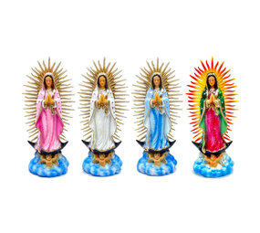 Melting Pot - Beeldje Maria de Guadalupe Mexico 15cm in 4 kleuren Melting Pot - Beeldje Maria de Guadalupe Mexico 15cm in 4 kleuren