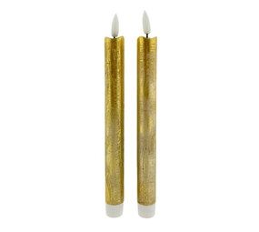 Melting Pot - LED Diner Kaarsen Goud Metallic 2x25cm set/2 Melting Pot - LED Diner Kaarsen Goud Metallic 2x25cm set/2