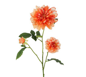 Melting Pot - Kunstbloem Dahlia Oranje 3 Bloemen op Tak 90cm Melting Pot - Kunstbloem Dahlia Oranje 3 Bloemen op Tak 90cm