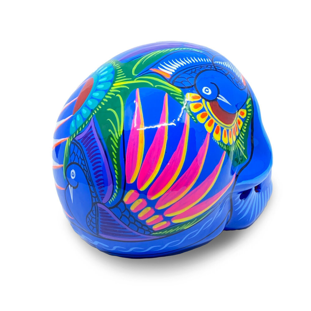 Melting Pot - Beeld Mexicaanse Schedel L 19x16cm WIT-BLAUW Melting Pot - Beeld Mexicaanse Schedel L 19x16cm WIT-BLAUW