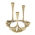 Kandelaar Gaya Gingko Triple Messing 24x21cm Kandelaar Gaya Gingko Triple Messing 24x21cm