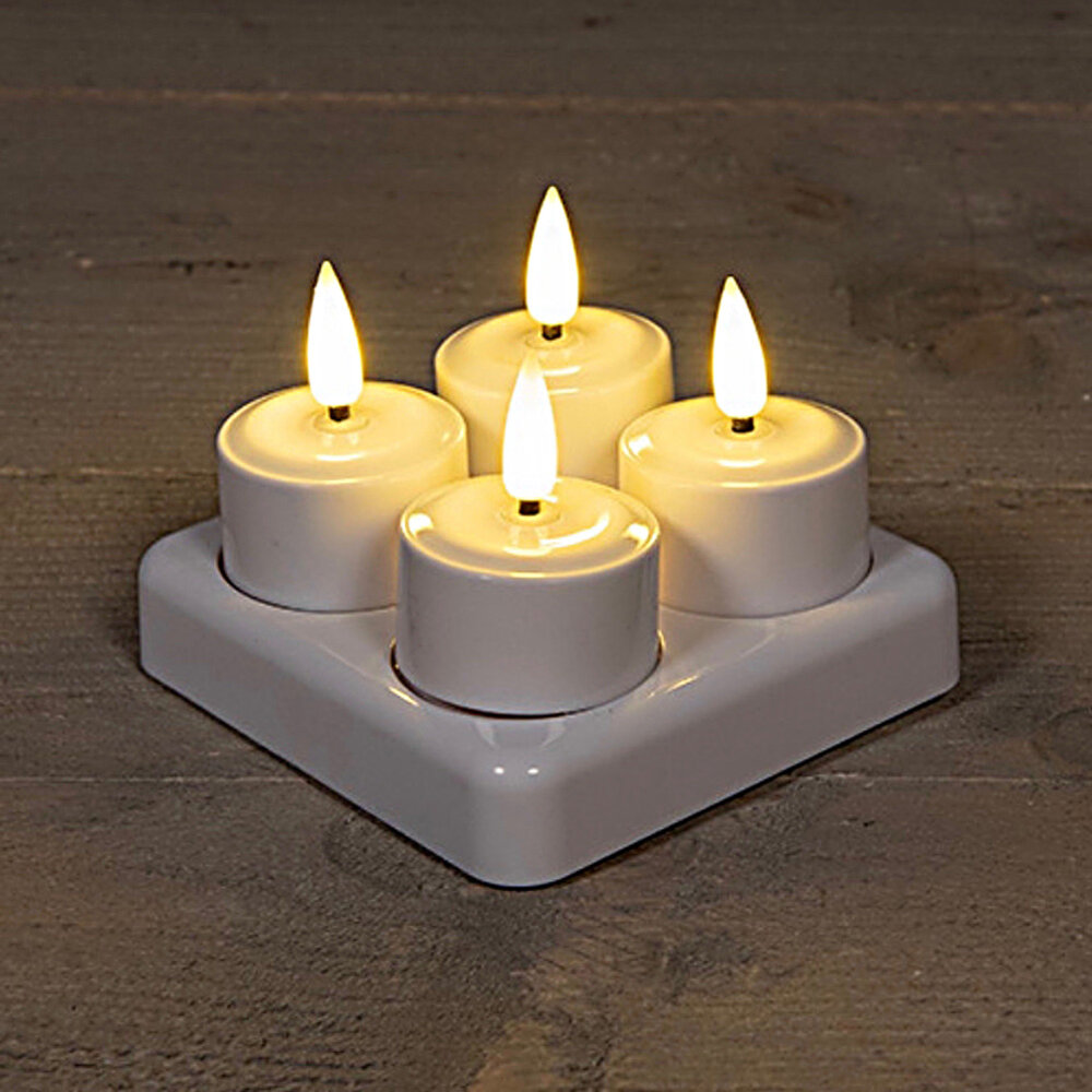 Melting Pot - LED Theelichtjes Wit set van 4 oplaadbaar