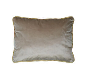 Mars & More - Sierkussen Champagne Fluweel 45x35cm gouden bies Mars & More - Sierkussen Champagne Fluweel 45x35cm gouden bies