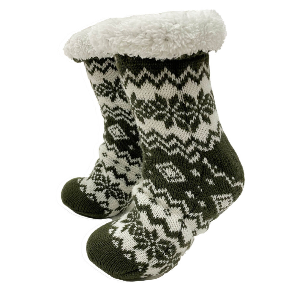 Melting Pot - Huis Sokken Sven Martini Olijf Groen anti-slip one-size