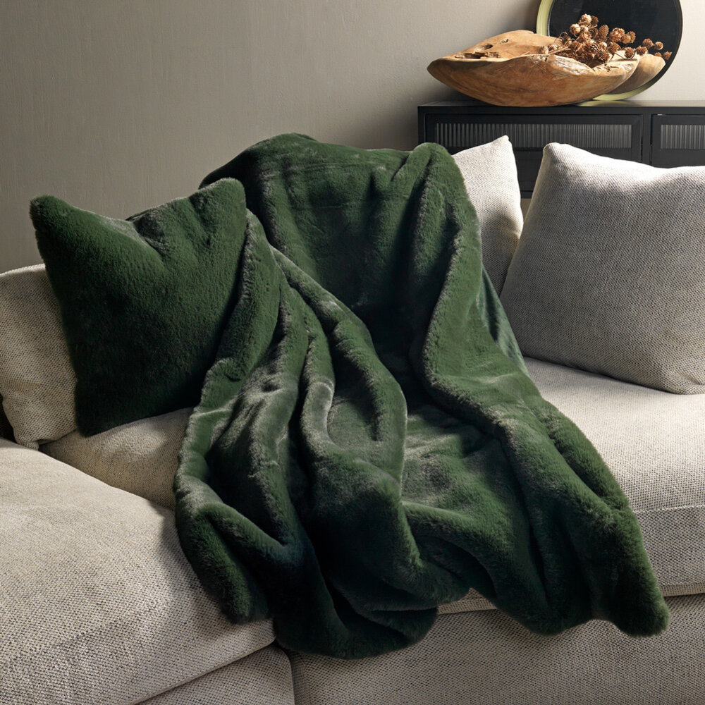 Melting Pot - Plaid Zinzi Imitatie Bont 140x180cm Mountain View Groen