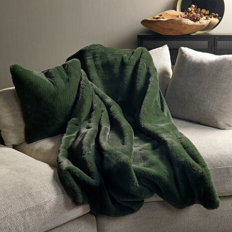 Melting Pot - Plaid Zinzi Imitatie Bont 140x180cm Mountain View Groen