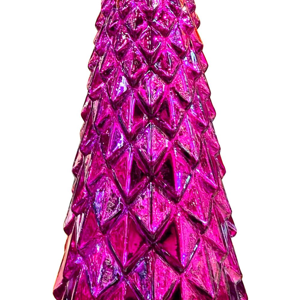 Colmore - Kerstboom Deco Shiny Fuchsia Metallic Glas 17x47cm Colmore - Kerstboom Deco Shiny Fuchsia Metallic Glas 17x47cm