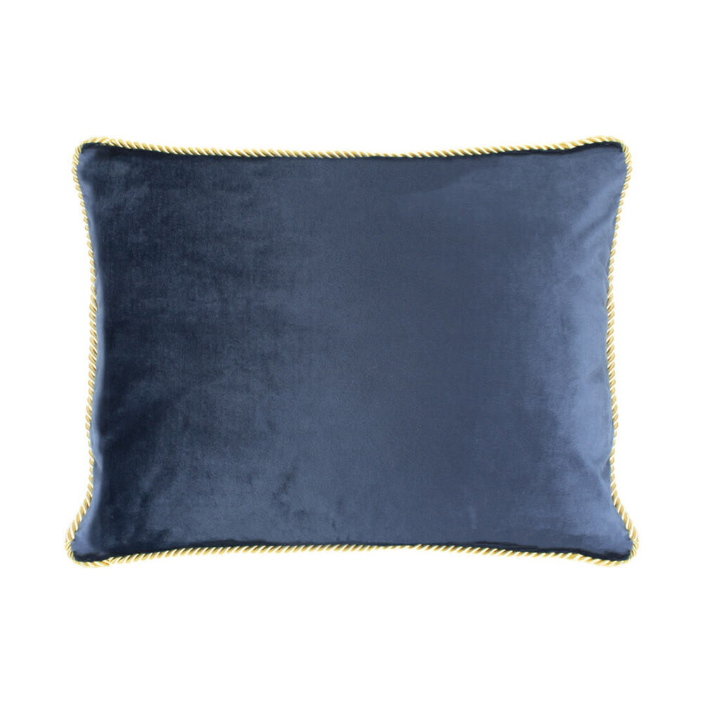 Mars & More - Sierkussen Navy Fluweel 45x35cm Gouden Bies Mars & More - Sierkussen Navy Fluweel 45x35cm Gouden Bies