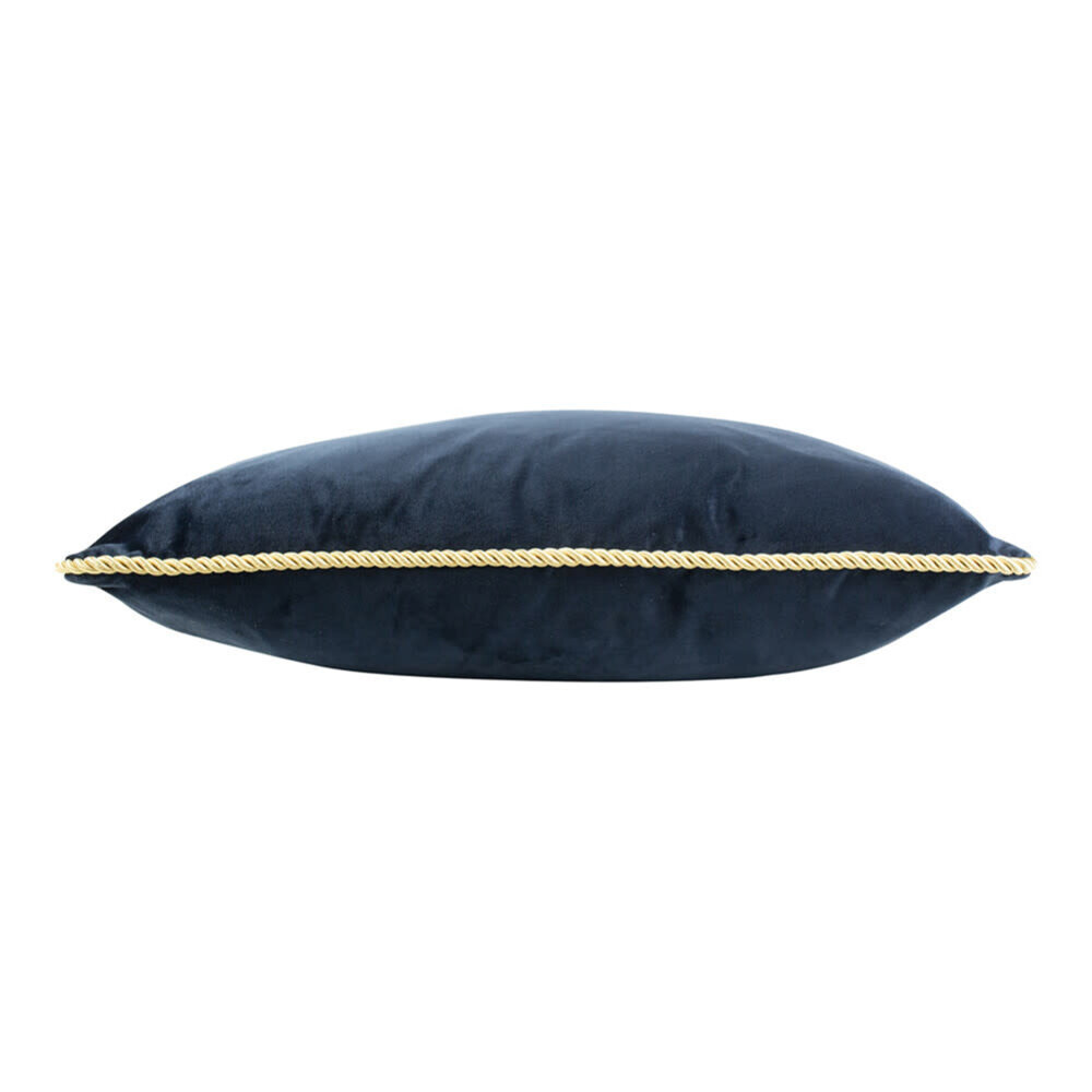 Mars & More - Sierkussen Navy Fluweel 45x35cm Gouden Bies Mars & More - Sierkussen Navy Fluweel 45x35cm Gouden Bies