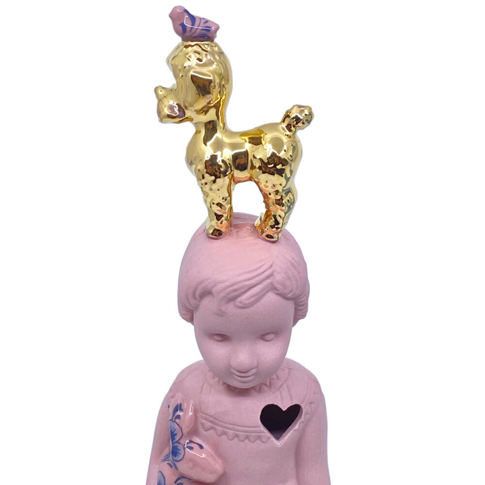 Lammers en Lammers - Pupke Roze met Poedel Goud 26cm