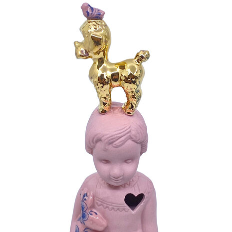 Lammers en Lammers - Pupke Roze met Poedel Goud 26cm
