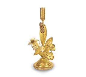 Melting Pot - Kandelaar Livia Antiek Goud Metaal 11x30cm Melting Pot - Kandelaar Livia Antiek Goud Metaal 11x30cm