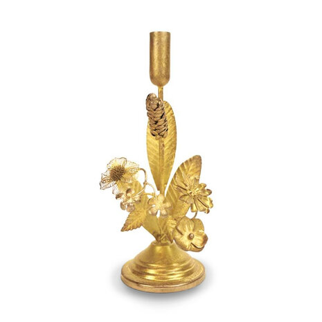 Melting Pot - Kandelaar Livia Antiek Goud Metaal 11x30cm Melting Pot - Kandelaar Livia Antiek Goud Metaal 11x30cm