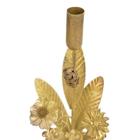 Melting Pot - Kandelaar Livia Antiek Goud Metaal 11x30cm Melting Pot - Kandelaar Livia Antiek Goud Metaal 11x30cm