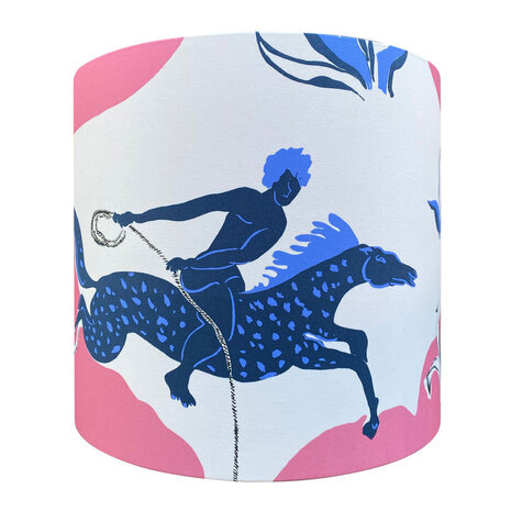 Melting Pot - Lampenkap Lasso Blauw Roze Wit 40x40cm Melting Pot - Lampenkap Lasso Blauw Roze Wit 40x40cm