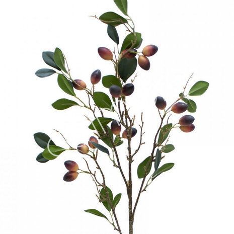 Melting Pot - Kunstbloem Olijftak Donker Rood 92cm
